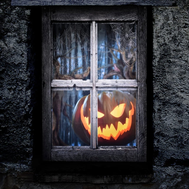 Scary Halloween Pumpkin Window Curtain - PopFun