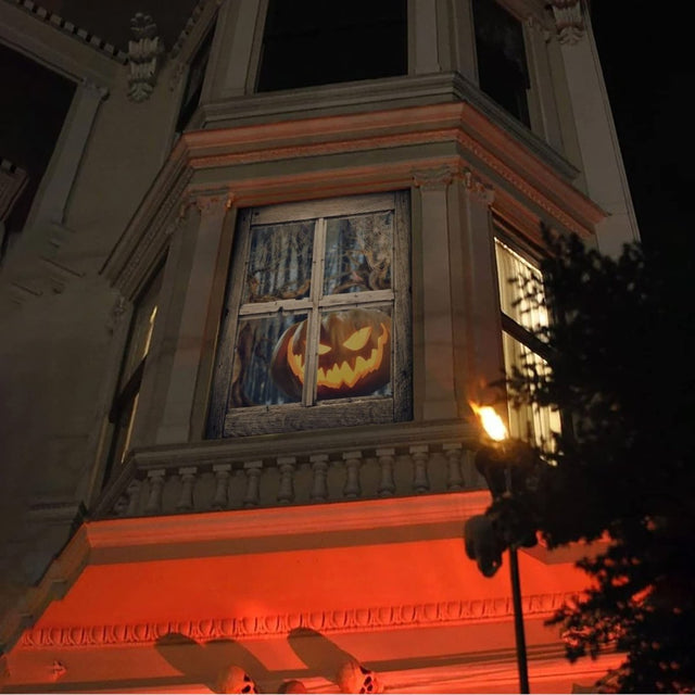 Scary Halloween Pumpkin Window Curtain - PopFun