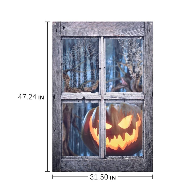Scary Halloween Pumpkin Window Curtain - PopFun
