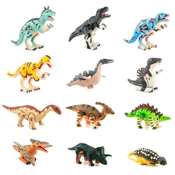 2pcs Wind-up Plastic Jumping Dinosaur Toy For Kids, Color Random