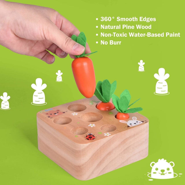 Wooden Carrot Toy Puzzle - PopFun