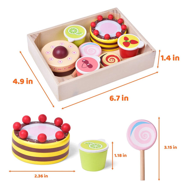 Wooden Dessert Pretend Play Set - PopFun