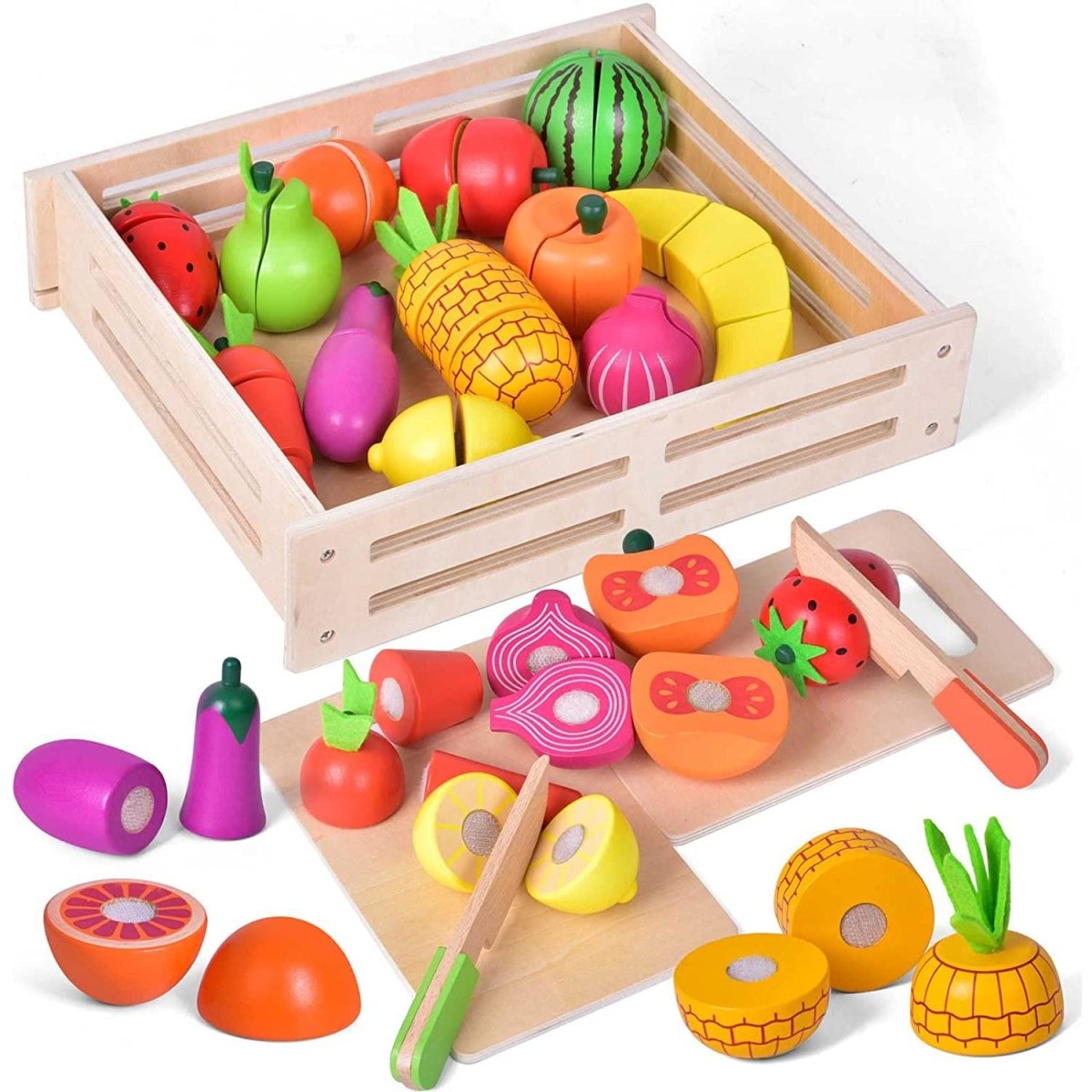 Wooden Play Food for Kids ｜Pretend Play