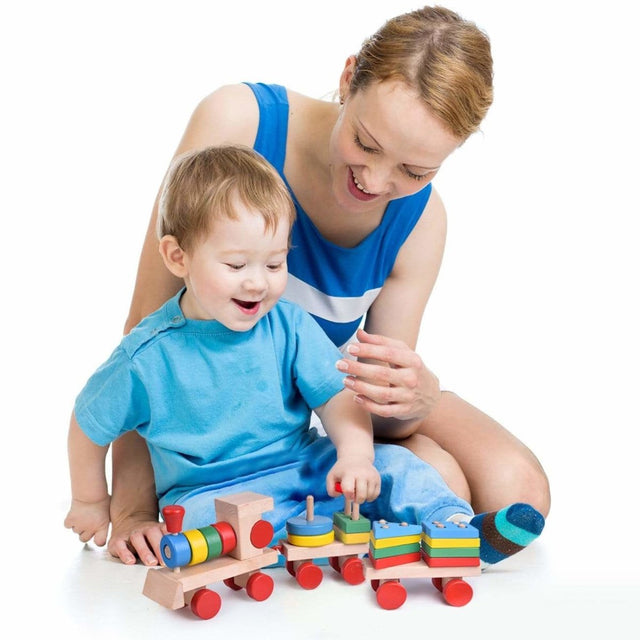 Wooden Stacking Train for Toddlers - PopFun