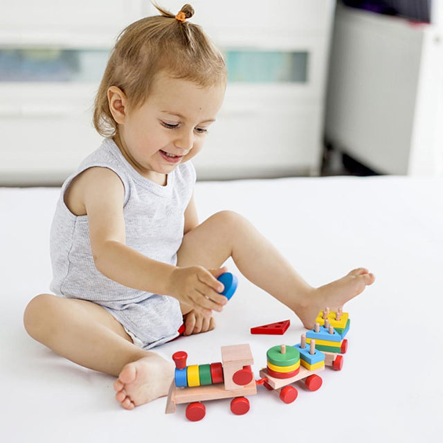 Wooden Stacking Train for Toddlers - PopFun