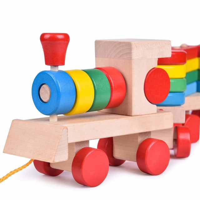 Wooden Stacking Train for Toddlers - PopFun