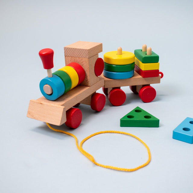 Wooden Stacking Train for Toddlers - PopFun