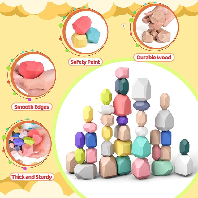 Wooden Stone Balancing Set - PopFun